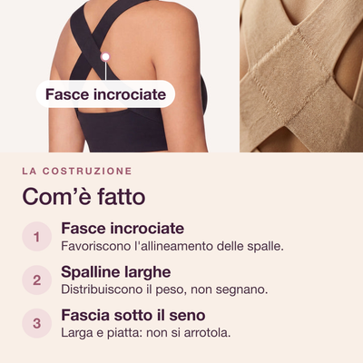 Reggiseno posturale Common Muse, senza ferretto e con chiusura davanti