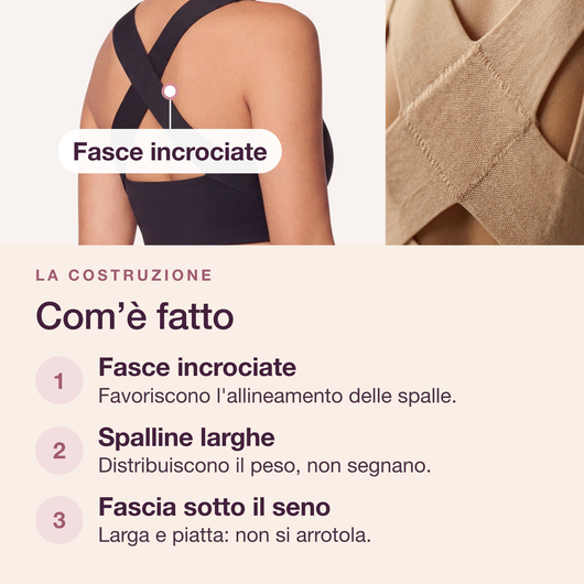 Reggiseno posturale Common Muse, senza ferretto e con chiusura davanti