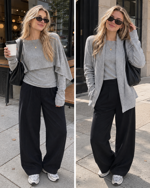 Duowear Knit Shawl Sweater | Wear it Open or Layered