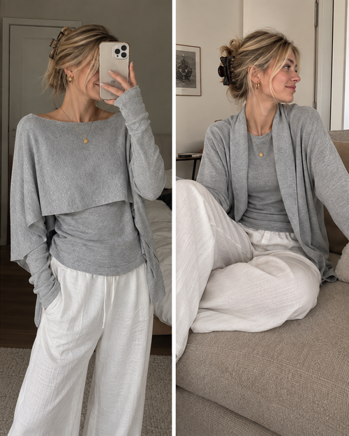 Duowear Knit Shawl Sweater | Wear it Open or Layered