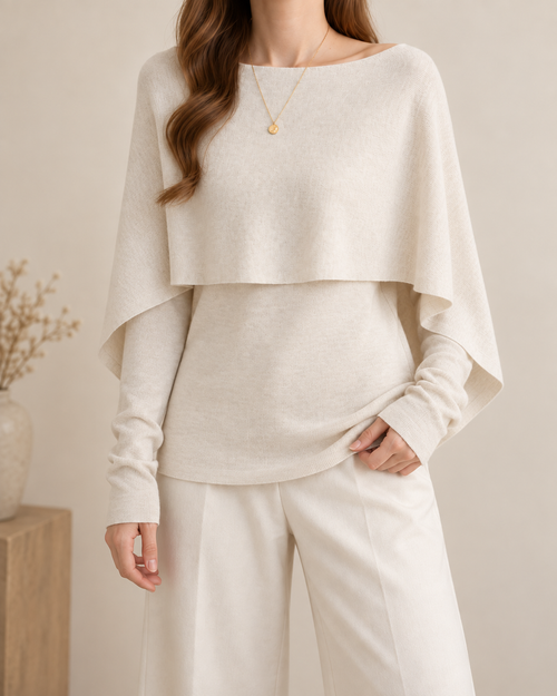 Duowear Knit Shawl Sweater | Wear it Open or Layered