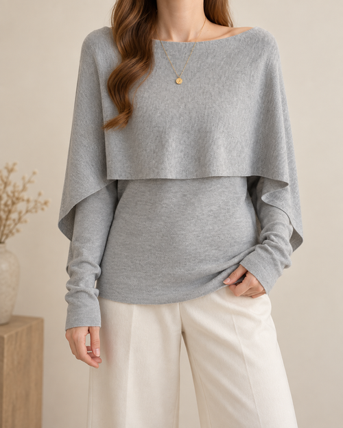 Duowear Knit Shawl Sweater | Wear it Open or Layered