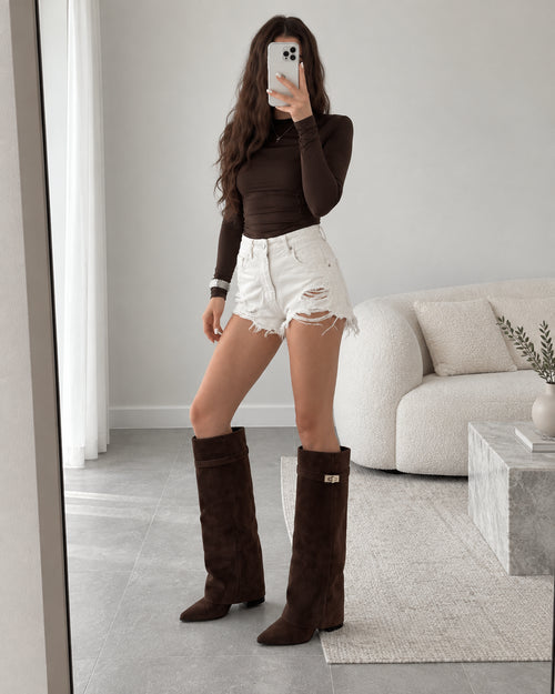 Estelle Fold-Over Knee-High Boots