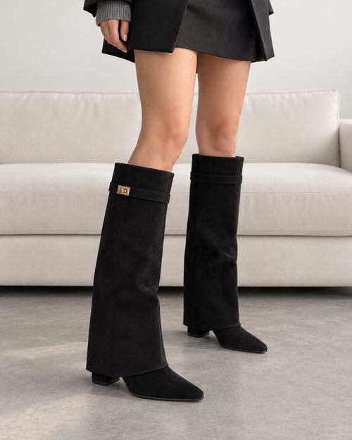 Estelle Fold-Over Knee-High Boots