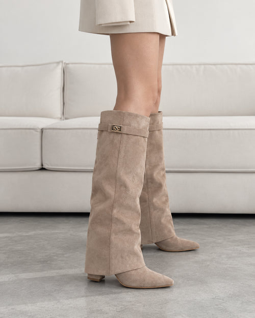 Estelle Fold-Over Knee-High Boots