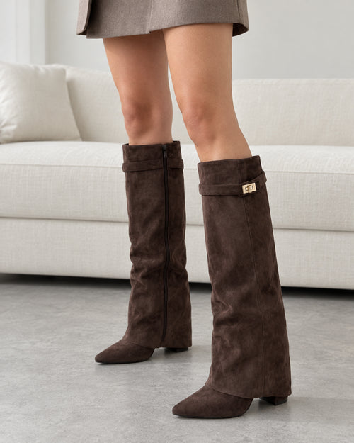Estelle Fold-Over Knee-High Boots
