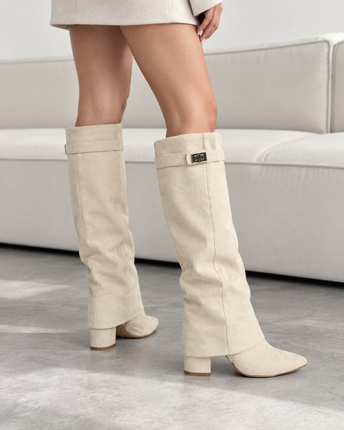 Estelle Fold-Over Knee-High Boots